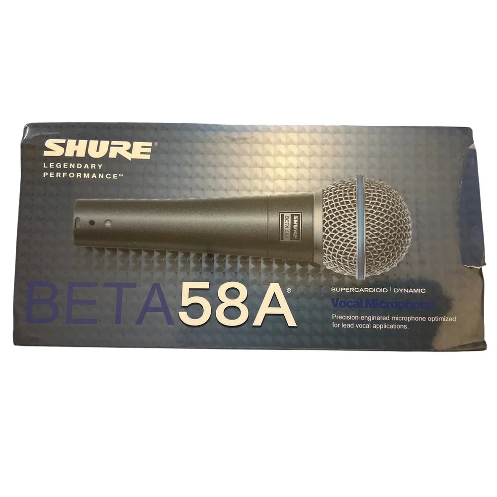 Shure Beta 58A Supercardioid Dynamic Vocal Microphone Blue Grey New NIB